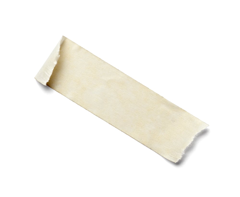 close up of  an adhesive tape on  white background with clipping path